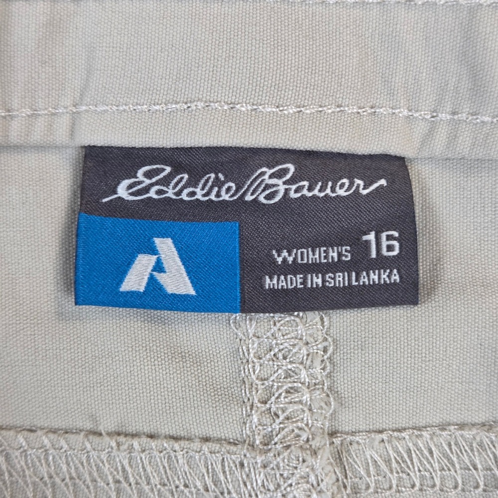 Eddie Bauer First Ascent Hiking Pants Womens 16 Tan Nylon Stretch Straight Leg - Picture 5 of 12